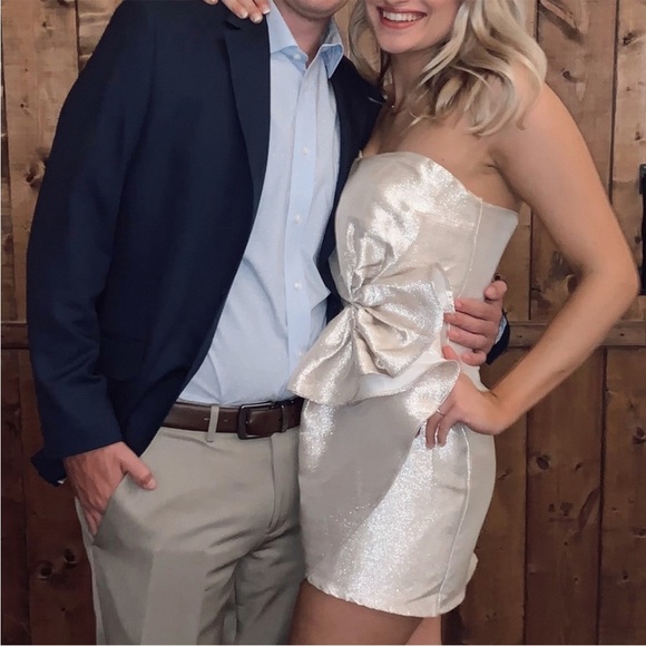 Caught in the Spotlight Champagne Lulu's Dress wedding bachelorette party bride - Picture 3 of 9